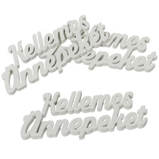  Kellemes Ünnepeket felirat fehér 15cm 3db-os dekorációs kellék