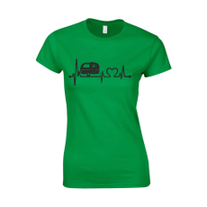  Kemping szív női póló - egyedi mintás, 12 szín, S-2XL