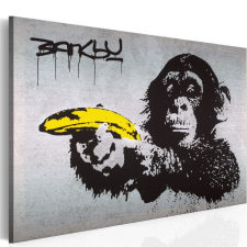  Kép - Állj, vagy lő a majom! (Banksy) 60x40 grafika, keretezett kép