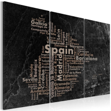  Kép - falitérkép - Text map of Spain on the blackboard - triptych 120x80 térkép