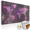  Kép parafán - Amethyst Map [Cork Map] Parafa világtérkép - vászonkép 90x60