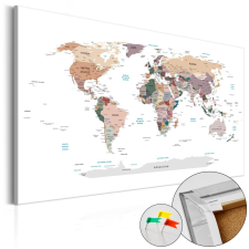  Kép parafán - Where Today? [Cork Map] Parafa világtérkép - vászonkép 120x80 térkép