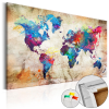  Kép parafán - World Map: Urban Style [Cork Map] Parafa világtérkép - vászonkép 120x80