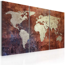 Kép - Rusty map of the World - triptych 60x40 térkép
