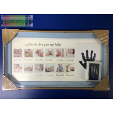  Képkeret 12 hónap kézlenyomattal kék fényképkeret