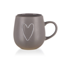  Kerámia bögre HEART 500 ml, barna 60221524B bögrék, csészék