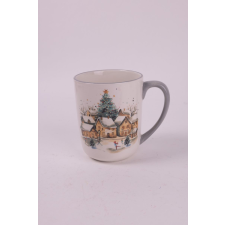 Kerámia karácsonyi bögre havas ház korcsolyapályával 500ml bögrék, csészék