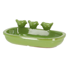 Kerámia madáritató és etető tál, 29 cm, zöld (TR047-Z) etető, itató madaraknak