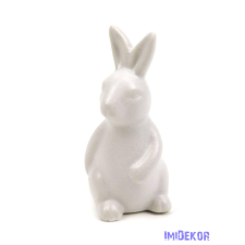  Kerámia matt nyuszi 9,5cm - Fehér dekorációs kellék