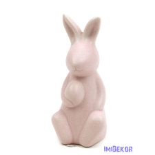  Kerámia matt nyuszi tojással 12,5cm - Rózsaszín dekorációs kellék