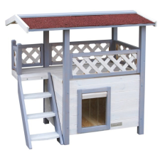 Kerbl Cat House Lodge Ontario szintes cicaház 77x50x73cm (81514) szállítóbox, fekhely macskáknak