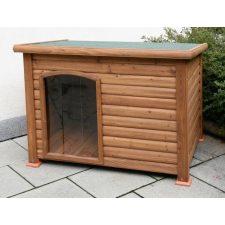 Kerbl Dog House With Terrace szigetelt fa kutyaház 113x81x83cm (82397) szállítóbox, fekhely macskáknak