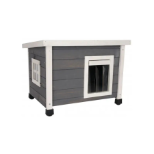 Kerbl Rustica macskaház, fehér/szürke, 57x45x43 cm szállítóbox, fekhely macskáknak
