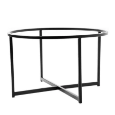  Kerek dohányzóasztal keret,fém, fekete, L800mm x 450mm H, PM3 bútor