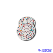  Kerek karácsonyi 7cm 5db/csomag - Motívumos koszorú dekorációs kellék