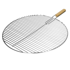 Kerek rozsdamentes acél grillrács sütőrács 54,5 cm, kivehető fogantyúval kerti sütés és főzés