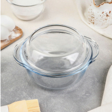  Kerek üveg sütőtál+fedő 1.27 l (840 ml+430ml) sütés és főzés