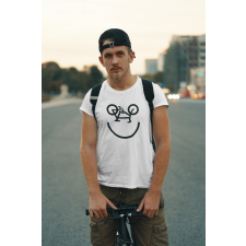  Kerékpár smiley fehér póló ajándéktárgy