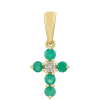  Kereszt 9 Karátos Arany Medál Brazil Smaragddal és Természetes Cirkónnal, PCY11240