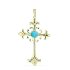  Kereszt Arannyal Bevont Ezüst Medál Csipkerózsika Türkizzel, Y60695