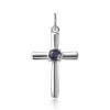  Kereszt Ezüst Medál Ausztrál Kék Zafírral, ROS880