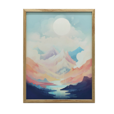 KERET FAL PLAKÁT A HEGYEK PASZTELLDALMÁJA 70x100 CM FEKETE KERET grafika, keretezett kép