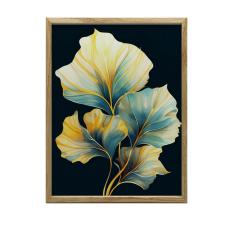  KERET FALI PLAKÁT Akvarell, SÖTÉT AQUAMARINE BOROSTYÁN 30x40 grafika, keretezett kép