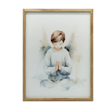 KERET FALI PLAKÁT ANGELIC PAYER BOY 70X100 CM grafika, keretezett kép
