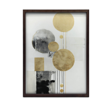 KERET FALI PLAKÁT ARANY ÉS FEKETE ABSZTRAKT 70x100 CM MATT grafika, keretezett kép