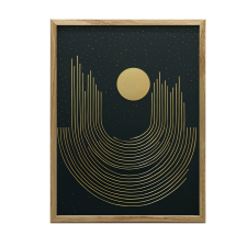 KERET FALI PLAKÁT ARANY GEOMETRIA MATT FEKETE 70x100 CM grafika, keretezett kép