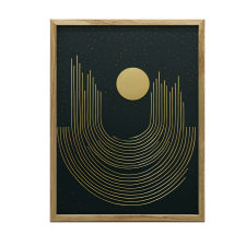  KERET FALI PLAKÁT ARANY GEOMETRIA SÖTÉTBARNA 50x70 CM grafika, keretezett kép