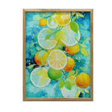  KERET FALI PLAKÁT CITRUS KONYHA FRISSÍTŐ 70x100 CM grafika, keretezett kép