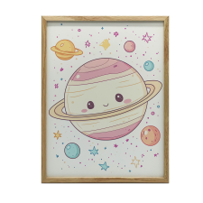 KERET FALI PLAKÁT CSILLAGÁSZAT ARNYOS BOLYGÓ 40x50 CM grafika, keretezett kép