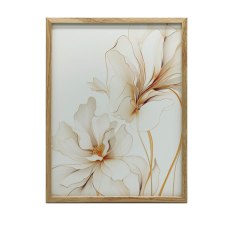 KERET FALI PLAKÁT ELEGÁNS FINOM VIRÁGOK 50x70 CM grafika, keretezett kép