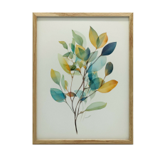 KERET FALI PLAKÁT EUCALYPTUS ELEGANCE 50X70 CM FEKETE grafika, keretezett kép