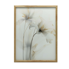 KERET FALI PLAKÁT FEHÉR LILES ARANYRAZÍTÁSSAL 50x70 CM grafika, keretezett kép