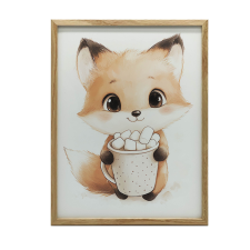 KERET FALI PLAKÁT FOX MELEG CSOKOLÁDÁVAL 30x40 CM grafika, keretezett kép