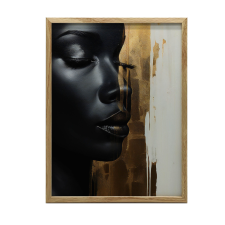 KERET FALI PLAKÁT GOLDEN POWER PORTRÉ SÖTÉTBARNA 50x70 CM grafika, keretezett kép