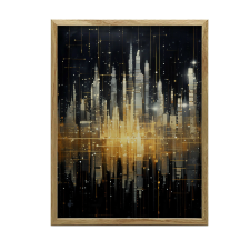 KERET FALI PLAKÁT GOLDEN SHINING HORIZONS 30X40 CM FEHÉR grafika, keretezett kép