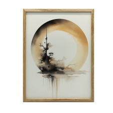 KERET FALI PLAKÁT GOLDEN ZEN WHEEL 70x100 CM MATT PAPÍR grafika, keretezett kép