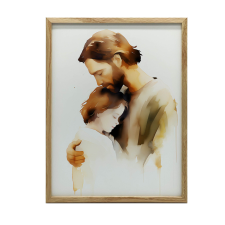 KERET FALI PLAKÁT ISTENI SZERETET JÉZUS VALLÁSI 50X70 CM grafika, keretezett kép