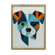 KERET FALI PLAKÁT JACK RUSSELL GEOMETRY DOG 70x100 CM grafika, keretezett kép