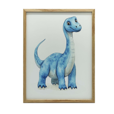 KERET FALI PLAKÁT KÉK DINOSAUR FANTASY LAND 50x70 grafika, keretezett kép