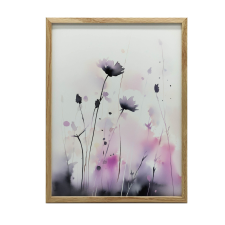 KERET FALI PLAKÁT LILA RÉT VIRÁGOK MATT 30x40 CM grafika, keretezett kép