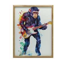 KERET FALI PLAKÁT MAJOM GItárral NAGY NAPPALI 70x100 CM grafika, keretezett kép
