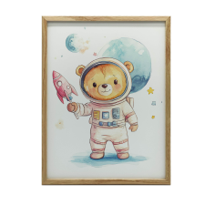 KERET FALI PLAKÁT MERRY BEAR MISSION 50X70 CM grafika, keretezett kép