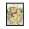  KERET FALI PLAKÁT MONKEY HAPPY LETTER 30x40 CM FEHÉR