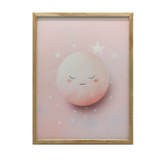 KERET FALI PLAKÁT MYSTERIOUS PINK MOON 70x100 CM grafika, keretezett kép