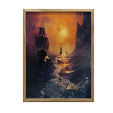KERET FALI PLAKÁT PIRATE ADVENTURE GOLD KERET 50x70 CM grafika, keretezett kép