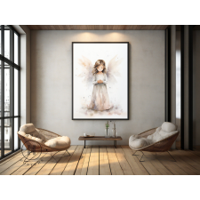  KERET FALI PLAKÁT REMÉNY ANGYALA FEKETE 60x90 CM ALUMÍNIUM grafika, keretezett kép